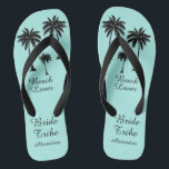Palm Tree Bride Tribe  Jandals<br><div class="desc">Hit the beach in style with these awesome Beach Lover Bride Tribe Flip Flops with sweet little palm trees to give you that tropical feel! Room to customise with your bridsmaids names! Mix and match all of your favourite Beach Lover products from Up On the Mountain!</div>