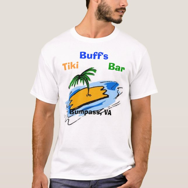 Palm Tree, Buff's, Tiki, Bar, Bumpass, VA T-Shirt (Front)
