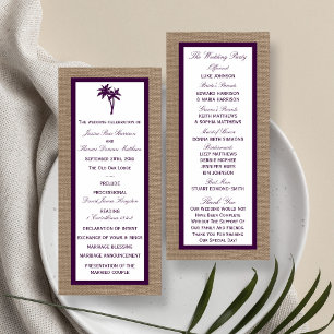 Palm Tree Burlap Beach Wedding Choose Your Colou Programme