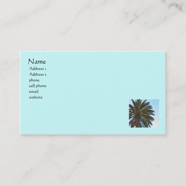 palm tree business card (Front)