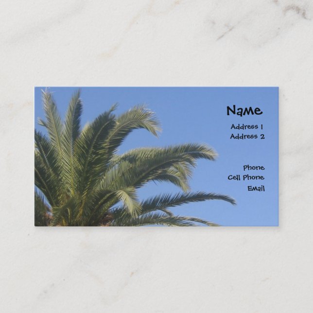 Palm Tree Business Card (Front)