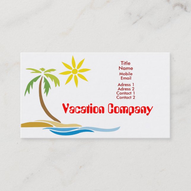 Palm tree business card (Front)