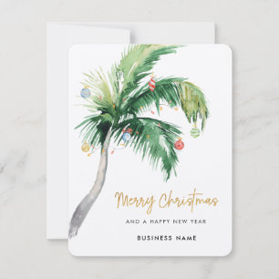 Palm Tree Business Logo Christmas Holiday Card