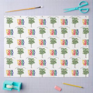 Palm Tree Business Logo Holiday Christmas Card Tissue Paper