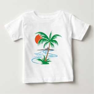 Palm Tree by the River Tropical Sunset Art Baby T-Shirt
