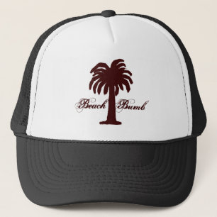 Palm Tree Cap/Beach Bumb-Design Maroon/Black 1 Trucker Hat