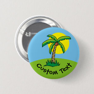 Palm Tree Cartoon Button
