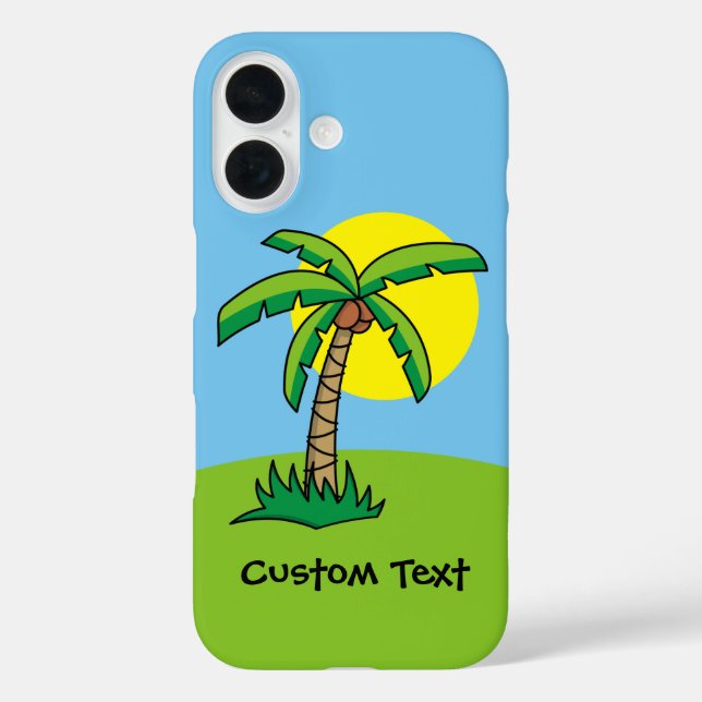 Palm Tree Cartoon iPhone Case (Back)