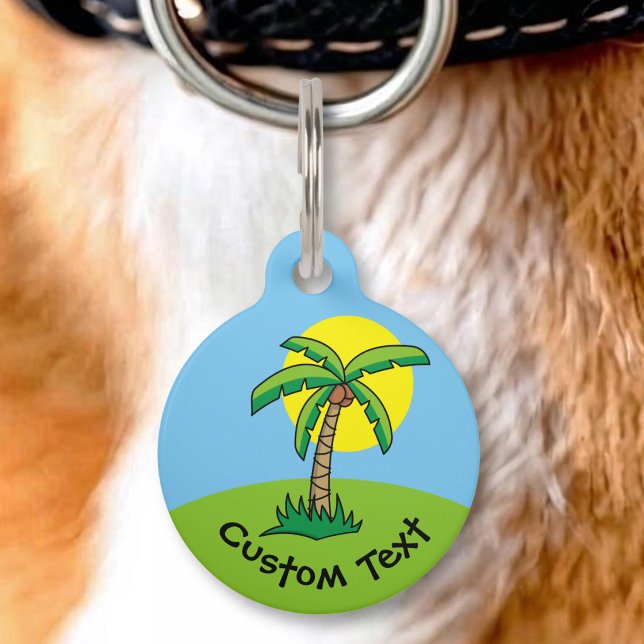 Palm Tree Cartoon  Pet ID Tag (Creator Uploaded)