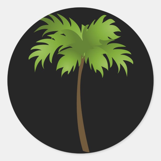Palm Tree Classic Round Sticker (Front)