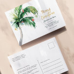 Palm Tree Coastal Christmas Holiday Moving Announcement Postcard<br><div class="desc">Christmas Holiday Coastal Moving Palm Tree Announcement you can easily customise by clicking the "Personalise" button. Add your custom message and names on the reverse side</div>