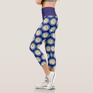 Palm Tree Coffee Latte Capri Leggings