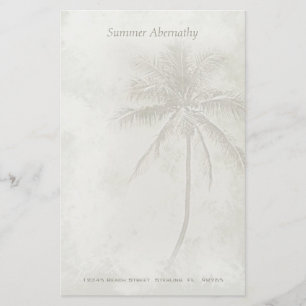 Palm Tree Custom Stationery - Sand colour