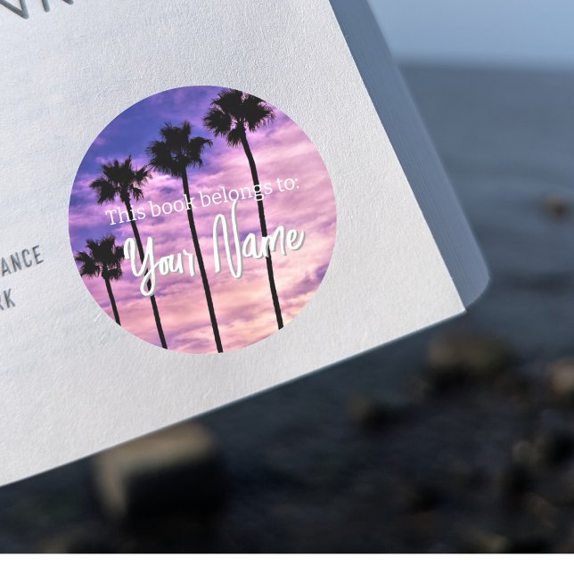 Palm Tree Customisable Book Sticker (Creator Uploaded)