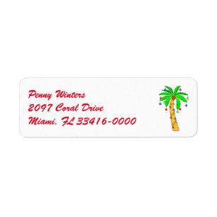 Palm Tree Decorated for the Holidays