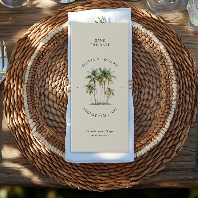 Palm Tree Destination Elegant Coastal Wedding Save The Date (Creator Uploaded)