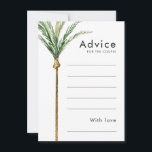 Palm Tree Destination Wedding Advice Card<br><div class="desc">This palm tree destination wedding advice card design features tropical watercolor palm trees on a bright white background that evoke the dreamy ambiance of a destination wedding. this design radiates the romance of sandy shores and swaying palms, perfect for couples seeking a truly unforgettable celebration. For personalised coordination or any...</div>