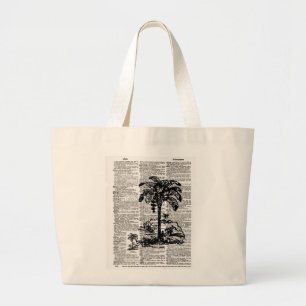 Palm Tree Dictionary Art Large Tote Bag