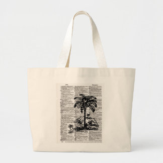 Palm Tree Dictionary Art Large Tote Bag