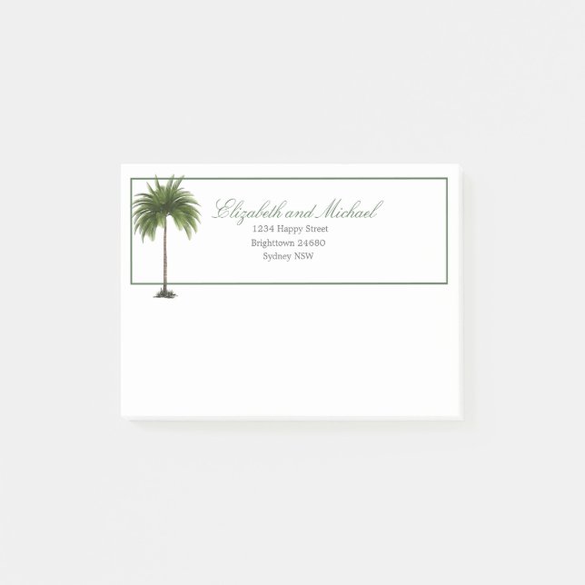 Palm Tree Elegant Modern Chic Green Post-it Notes (Front)