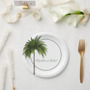Palm Tree Elegant Modern Chic Paper Plate