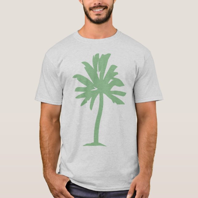 Palm Tree - Faded Green T-Shirt (Front)