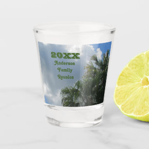 Palm Tree Family Reunion Summer Vacation Keepsake Shot Glass
