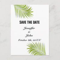 Palm Tree Foliage Green Watercolor Leaves Wedding