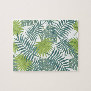 Palm Tree Fronds Painting Art Drawing Illustration Jigsaw Puzzle