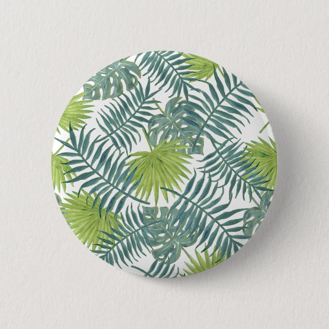 Palm Tree Fronds Painting Hawaiian 6 Cm Round Badge (Front)