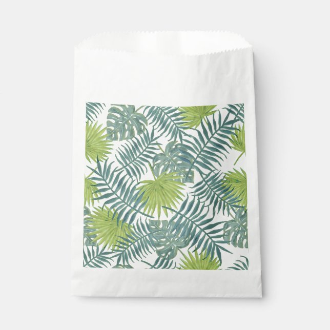 Palm Tree Fronds Painting Hawaiian Favour Bags (Front)