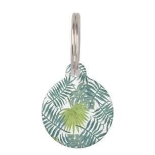 Palm Tree Fronds Painting Hawaiian Pet Tag