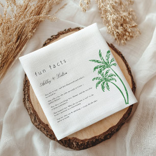 Palm Tree Fun Facts About The Newlyweds Wedding  Napkin