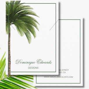 Palm Tree Green Necklace Display Business Card