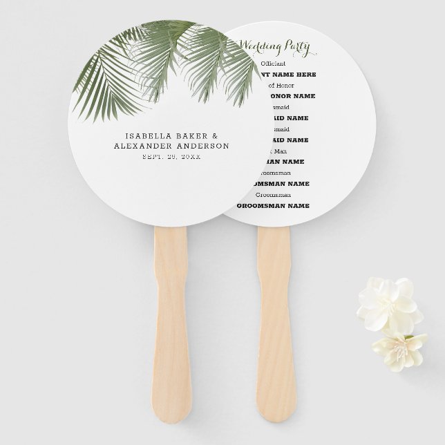 Palm Tree Hand Fan (Front and Back)