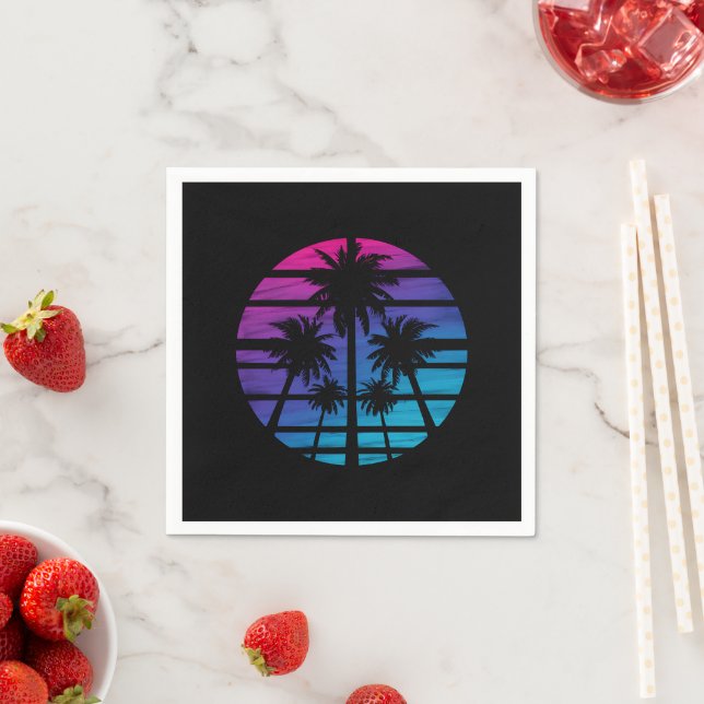 Palm Tree Hawaiian Beach Summer Vacation Napkin (Insitu)