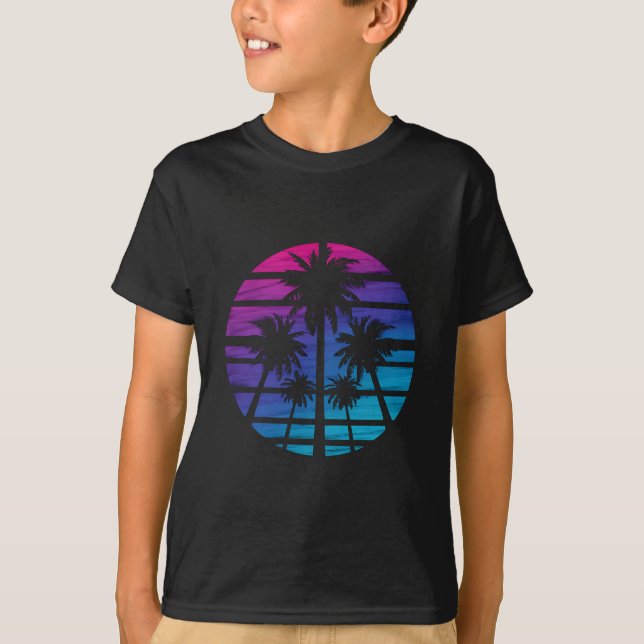 Palm Tree Hawaiian Beach Summer Vacation T-Shirt (Front)