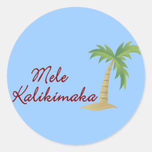 Palm Tree hawaiian christmas 2 Classic Round Sticker