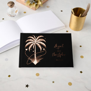 Palm Tree Hearts Wedding Guest Book