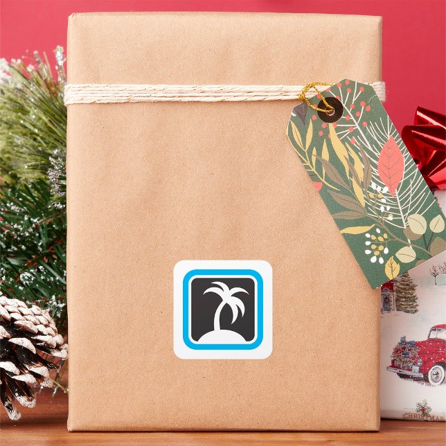 Palm Tree Icon Square Sticker (Creator Uploaded)