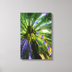 Palm tree in the evening canvas print
