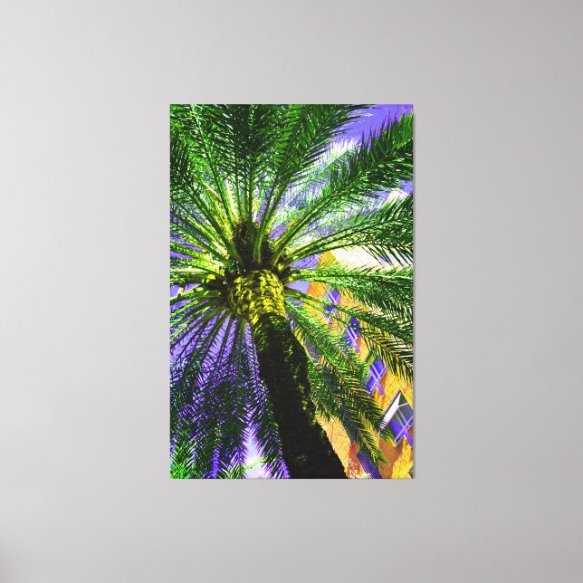Palm tree in the evening canvas print (Front)