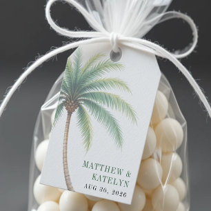 Palm Tree Island Destination Green Wedding Gift Tags