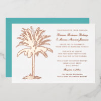 Palm Tree Island Destination Wedding Rose Gold