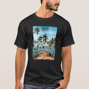 Palm Tree Island Tropical Summer Photo Artwork I L T-Shirt