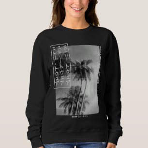 Palm Tree Japanese Streetwear Aesthetic Graphic Sweatshirt