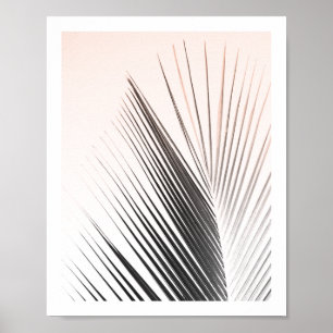 Palm Tree Leaf Poster   Pink 8x10