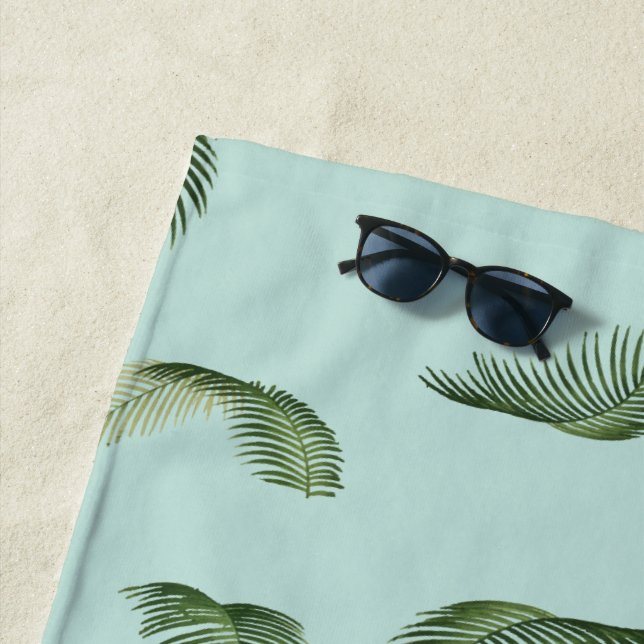 Palm Tree Leaves Beach Towel (In Situ)