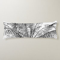 Palm Tree Leaves Black & White Abstract Pattern
