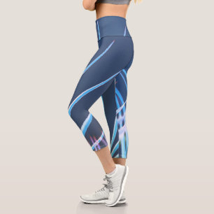 Palm Tree Leaves Minimalism Sketch Capri Leggings